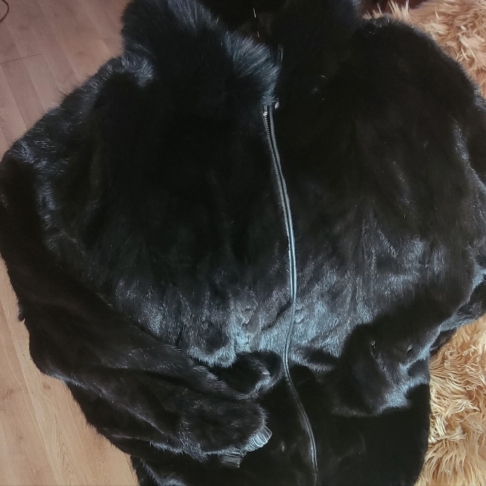 Reversible Black MINK and Leather Jacket